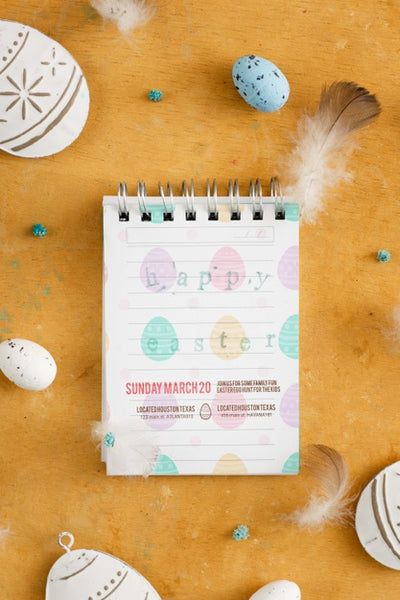 Free Happy Easter Notepad Mock-Up Psd
