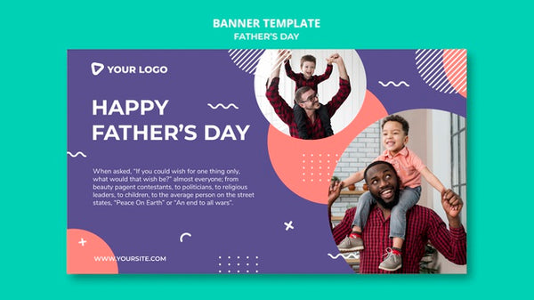 Free Happy Father'S Day Concept Banner Template Mock-Up Psd