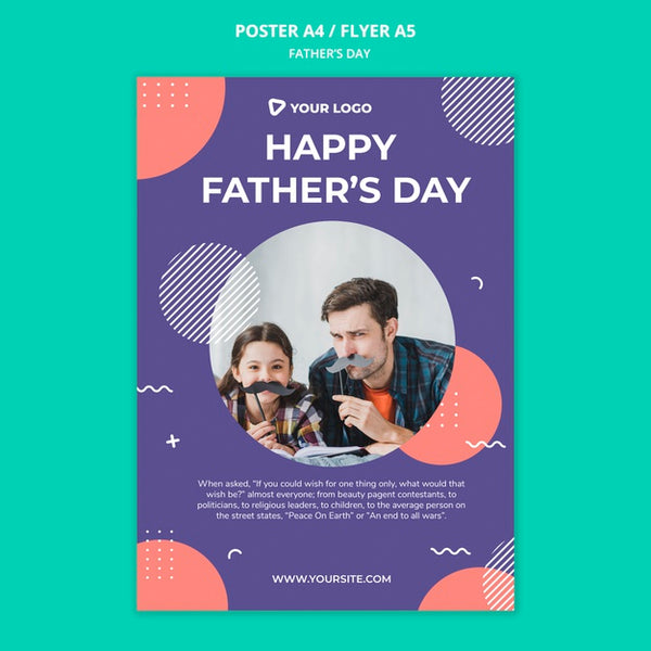 Free Happy Father'S Day Concept Poster Mock-Up Psd