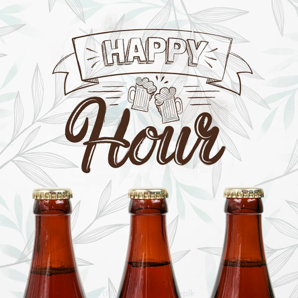 Free Happy Hour With Craft Beer Mock-Up Psd