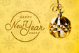 Free Happy New Year 2020 With Golden Christmas Ball On Yellow Background Psd