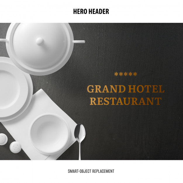 Free Header Restaurant Mockup. Psd – DreamBundles