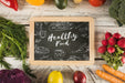Free Healthy Food Mockup With Slate Psd