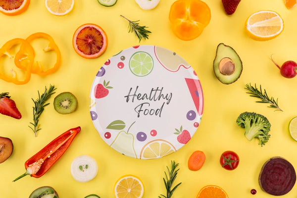 Free Healthy Lifestyle Of Organic Food Top View Psd