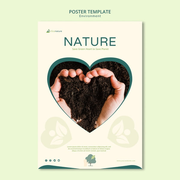 Free Heart In Dirt Poster Template Psd