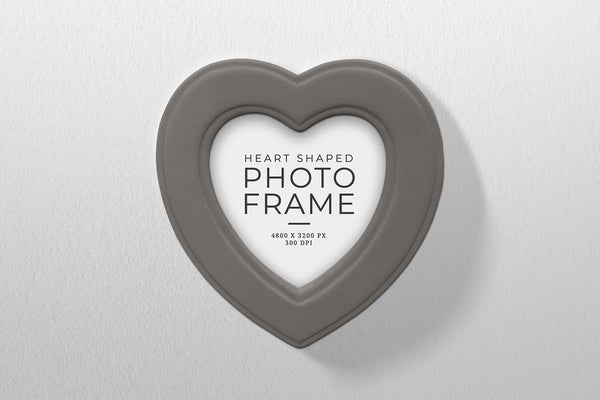 Free Heart Shaped Photo Frame Mockup