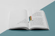 Free High Angle Bookmark And Open Book Mock-Up Psd