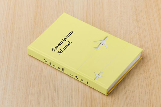 Free High Angle Minimalist Book Cover Mock-Up Arrangement Psd