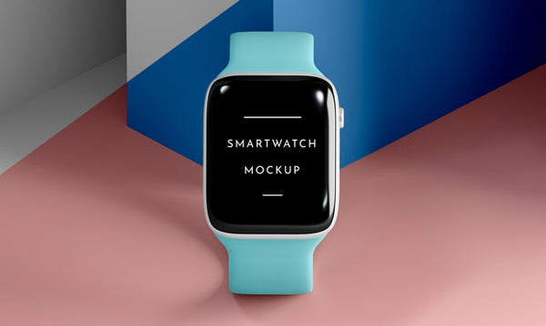 Free High Angle Modern Smartwatch With Screen Mock-Up Psd