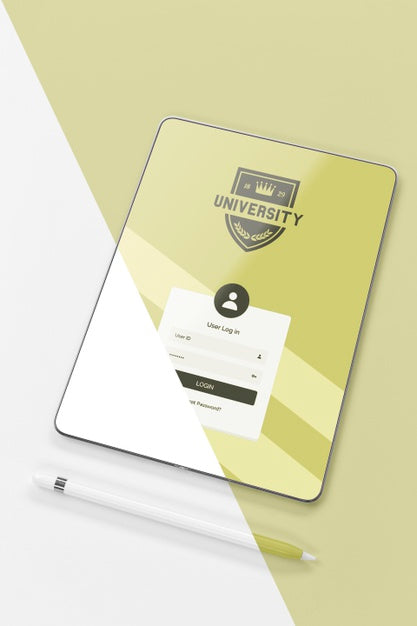 Free High Angle Of Back To School Tablet With Pen Psd