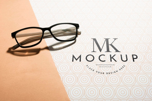 Free High Angle Of Clear Glasses Mock-Up Psd