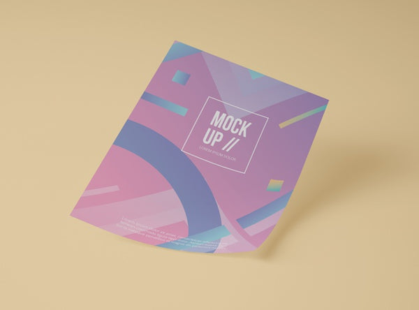 Free High Angle Of Mock-Up Paper With Lines Psd
