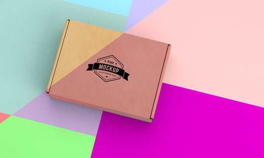 Free High Angle Of Packaging Box Mock-Up Psd