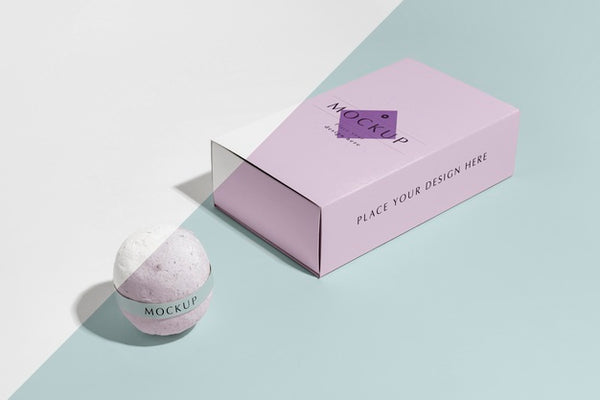 Free High Angle Pink Bath Bomb And Box Psd