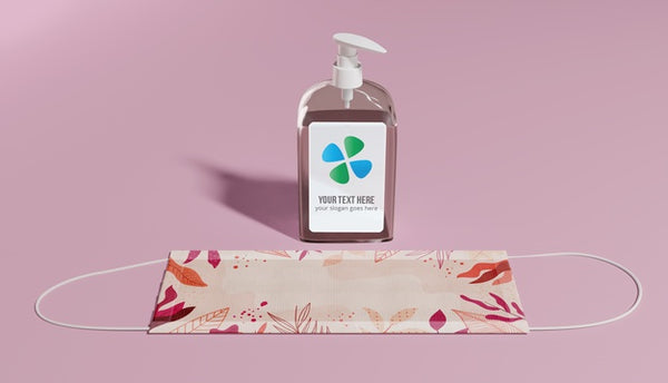 Free High Angle Protection Mask And Soap Bottle Psd