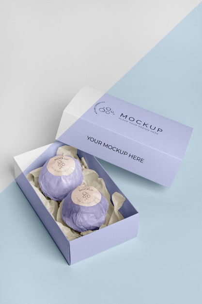 Free High Angle Purple Bath Bombs And Box Psd