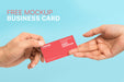Free Holding Business Card Mockup