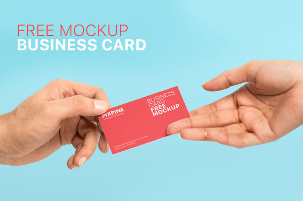 Free Holding Business Card Mockup