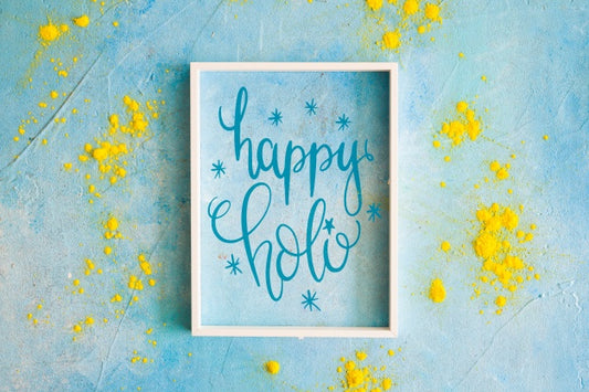 Free Holi Festival Mockup With Frame Psd