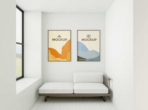 Free Home Composition With Frames Mock-Up Psd