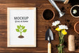 Free Home Gardening Composition With Frame Mock-Up Psd