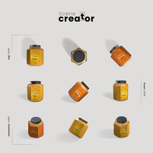 Free Honey In Jar View Of Spring Scene Creator Psd