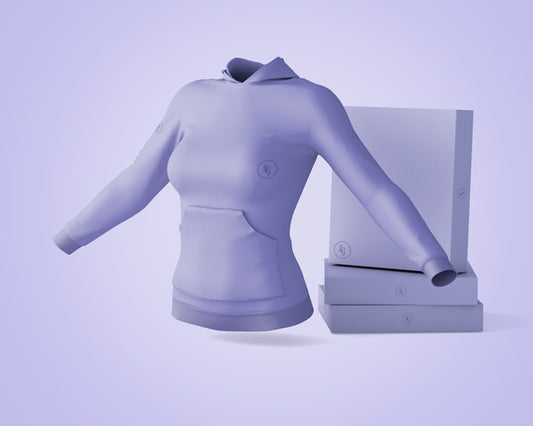 Free Hoodie And Boxes Mockup Psd