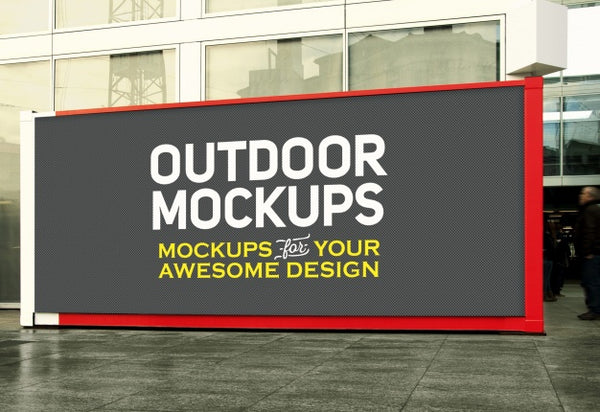 Free Horizontal Outdoor Panel Mock Up Psd