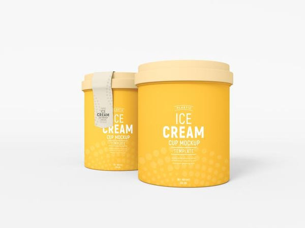 Free Ice Cream Cup Packaging Mockup Psd