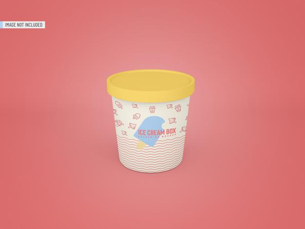 Free Ice Cream Jar Packaging Mockup Psd