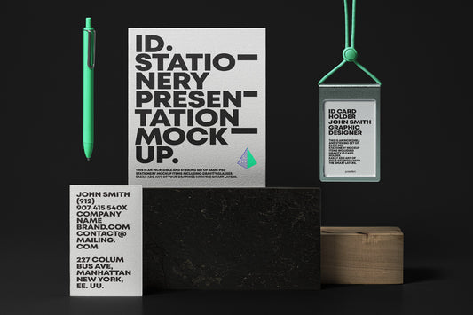 Free Id Card Psd Stationery Mockup
