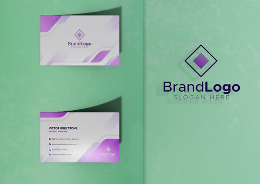 Free Identity Logo Business Card Mock-Up Paper Psd