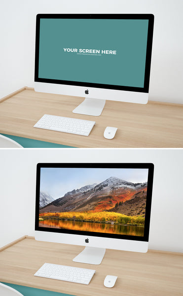 Free Imac Workspace Psd Mockup