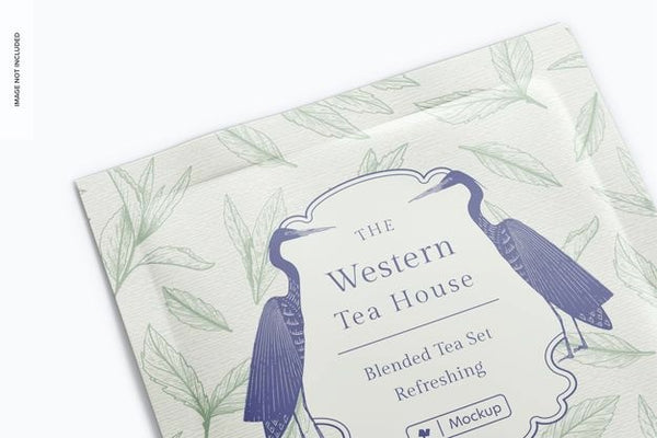 Free Individual Tea Bag Mockup, Close Up Psd