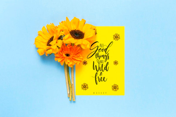 Free Inspirational Message With Flowers Psd