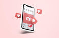 Free Instagram On White Mobile Phone Mockup With 3D Icons Psd