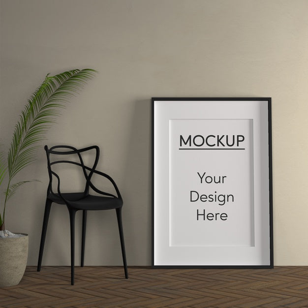 Free Interior Design With Black Chair Psd