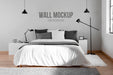 Free Interior Design With Minimal Mock-Up Wall Psd