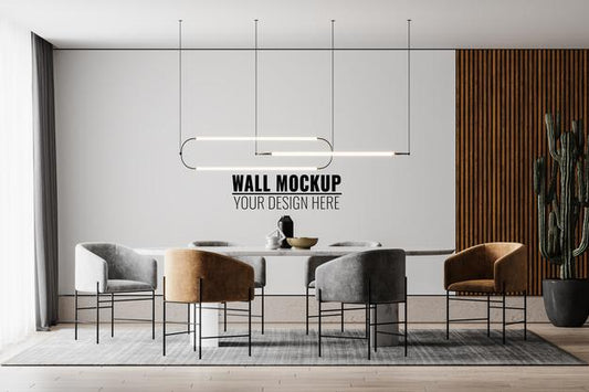 Free Interior Dining Room Wall Mockup Psd