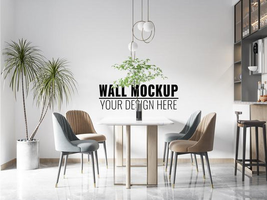 Free Interior Dining Room Wall Mockup Psd