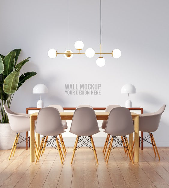 Free Interior Dining Room Wallpaper Mockup Psd – DreamBundles