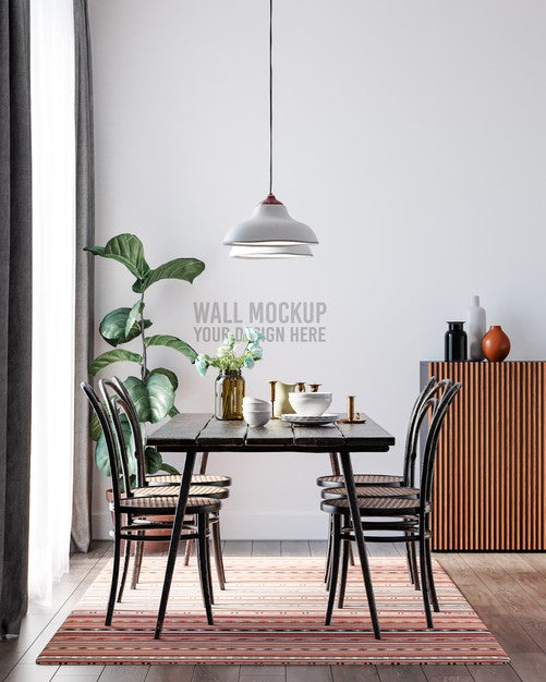 Free Interior Dining Room Wallpaper Mockup Psd – DreamBundles