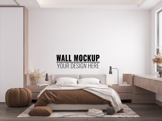 Free Interior Kids Bedroom Wall Mockup Psd