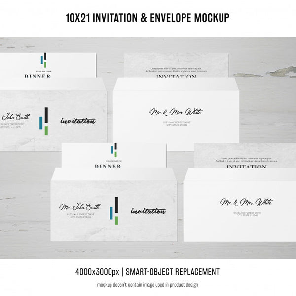 Free Invitation And Envelope Mockup Psd