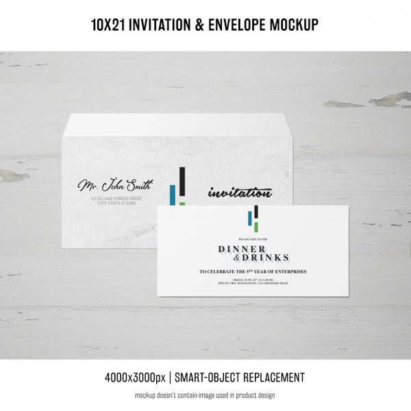 Free Invitation And Envelope Mockup Psd