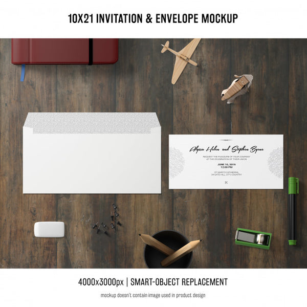 Free Invitation And Envelope Mockup Psd