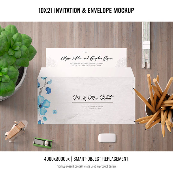 Free Invitation And Envelope Mockup Psd