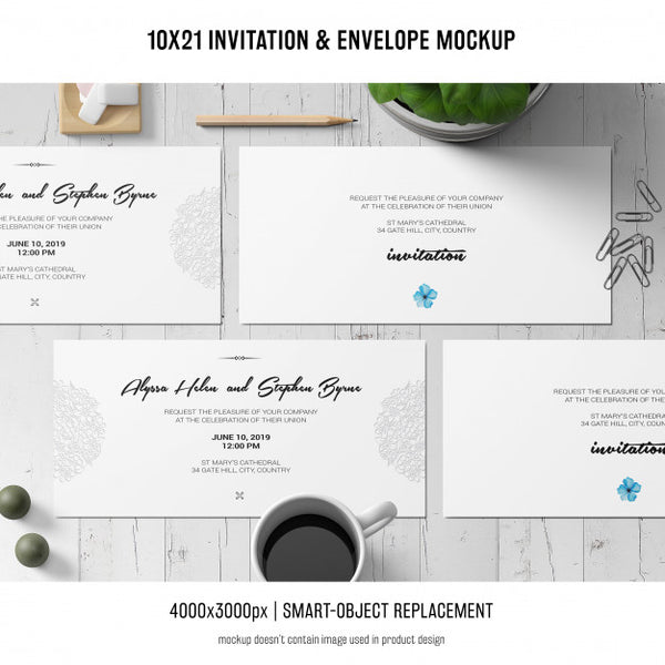 Free Invitation And Envelope Mockup Psd