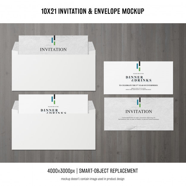 Free Invitation And Envelope Mockup Psd