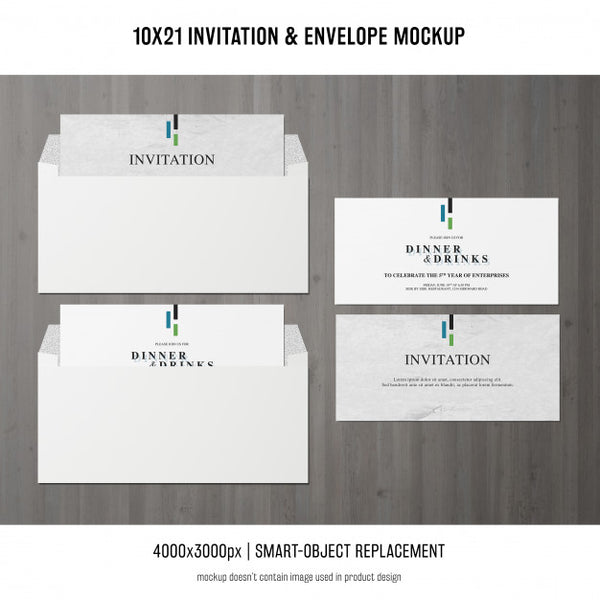 Free Invitation And Envelope Mockup Psd